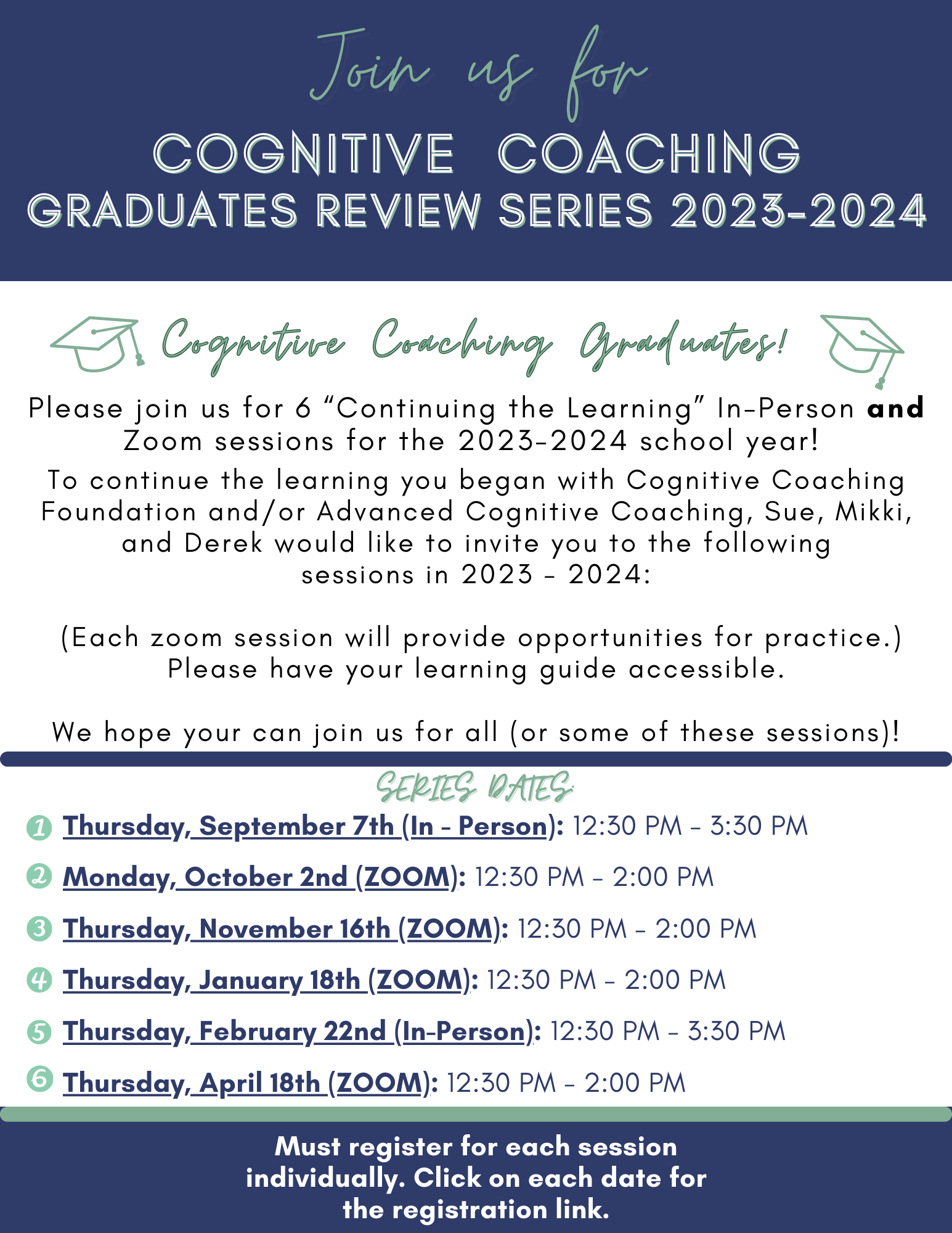 Click here to register for Cognitive Coaching Graduates Review Series 2023-2024